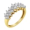10k Gold Round 1.00ct Diamond Cluster Ring