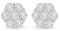 14k Wgold 3.00ct Diamond Flower Stud Earrings