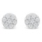 Round .25ct Diamond Floral Cluster Stud Earrings