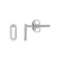 14k White Gold Paperclip Link Stud Earrings