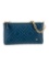 Tory Burch Blue Leather Brass Hdw Zip Top Hdl Bag