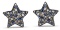 18k Wgold 1.78ct Diamond & Sapphire Stud Earrings