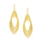 14k Gold Textured Marquise Shapes Post Earrings