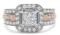 14k Two-tone Gold 1.13ct Diamond Halo Ring