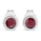 Round .43ct Garnet Bezel Stud Earrings