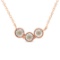 10k Gold-pl .25ct Diamond 3-circle Necklace