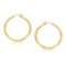 14k Gold Fancy Diamond Cut Hoop Earrings 35mm