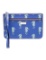Kate Spade Blue Printed Gold-tone Hdw Zip Clutch