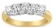 18k Gold Round 1.00ct Diamond 5 Stone Ring Band