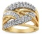10k Two-tone Gold .99ct Diamond Cocktail Ring