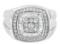 14k Wgold Multi-cut 1.00ct Diamond Cluster Ring