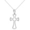 Elegant .30ct Diamond Framed Open Cross Necklace