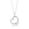 14k White Gold Floating Heart Drop Necklace