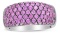 18k White Gold Round 2.04ct Pink Sapphire Band