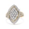 10k Gold Round & Baguette 1.00ct Diamond Ring