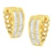 10k Gold .50ct Diamond Huggie Heart Hoop Earrings