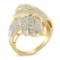 10k Gold 1.18ct Diamond Bypass Cocktail Ring
