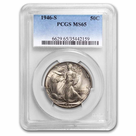 1946-s Walking Liberty Half Dollar Ms-65 Pcgs