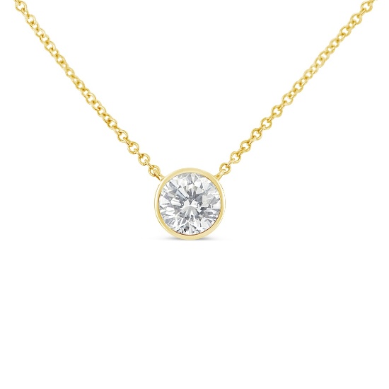 10k Gold .33ct Diamond Modern Bezel-set Necklace