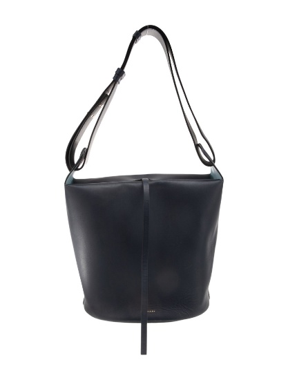 Burberry Blue Leather Pull-through Cls Bucket Bag