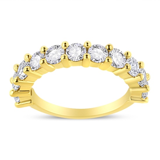 14k Gold-pl. Round 2.00ct Diamond 11-stone Ring