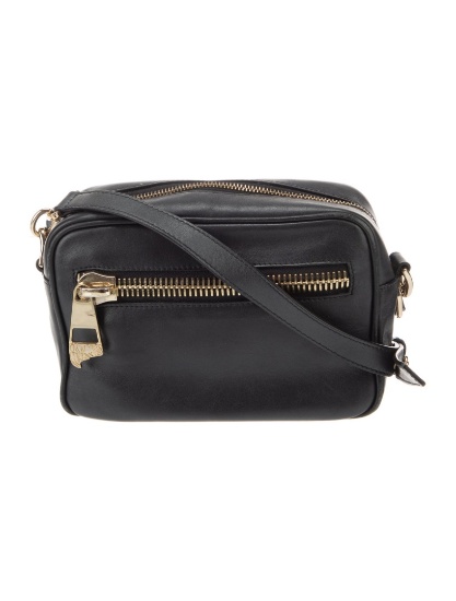 Versace Black Leather Gold-tone Hdw Crossbody Bag