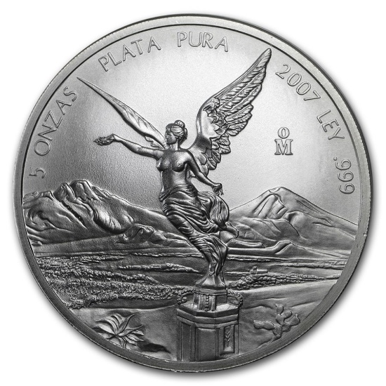 Mexico Libertad 5 Oz Silver Bu - Random Year