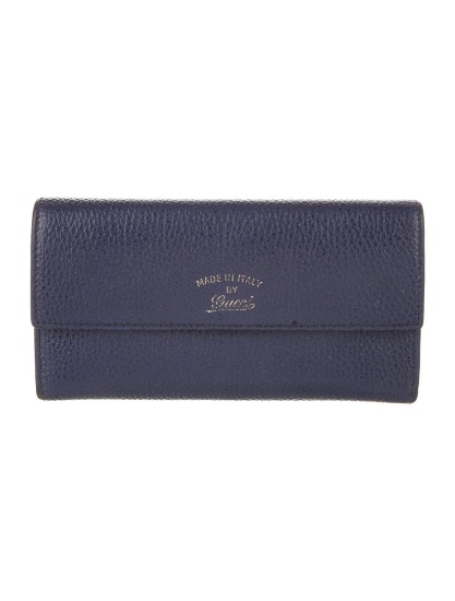 Gucci Dollar Swing Blue Leather Continental Wallet