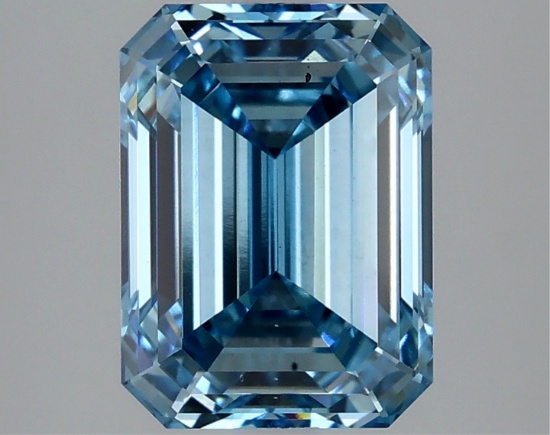 Fancy Blue Emerald Cut 3.15ct Vs2 Lab Diamond
