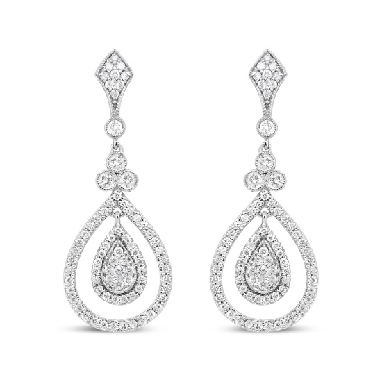 18k White Gold Round 1.26ct Diamond Earrings