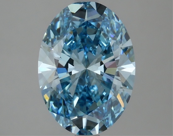 Fancy Blue Oval Cut 2.86ct Vs1 Lab Diamond