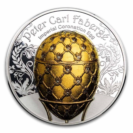 2024 Mongolia 2 Oz Silver Imperial Coronation Egg
