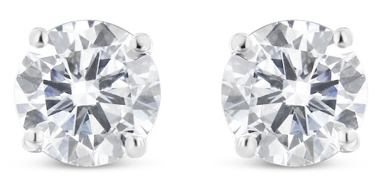 14k White Gold Round 1.50ct Diamond Stud Earrings