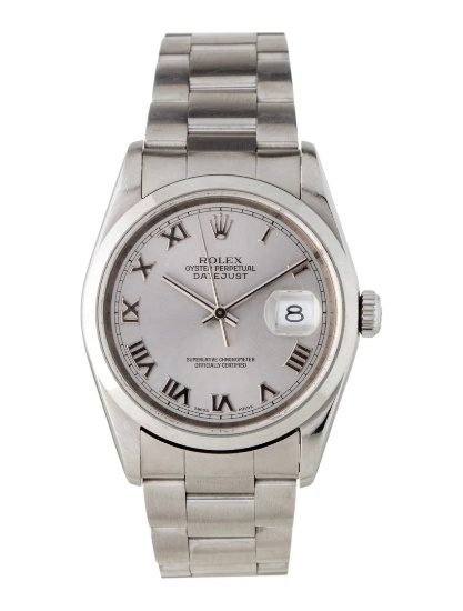 Rolex Datejust Silver Dial Men's Watch 36mm