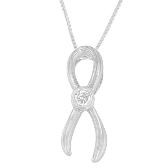 Dazzling .10ct Diamond Ribbon Necklace