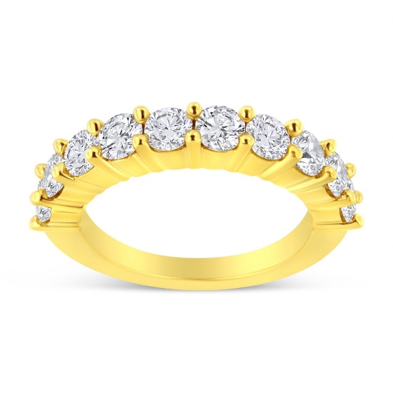 14k Gold-pl. Round 2.00ct Diamond 10-stone Ring