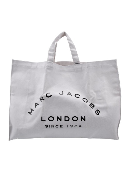 Marc Jacobs Graphic White Canvas Unlined Tote