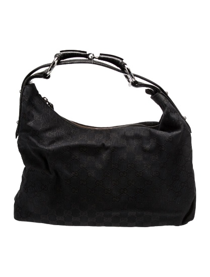 Gucci Gg Canvas Silver-tone Hdw Horsebit Shldr Bag