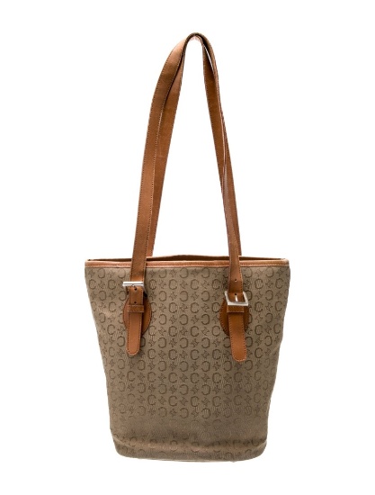 Celine Macadam Vintage Neut Open Top Bucket Bag