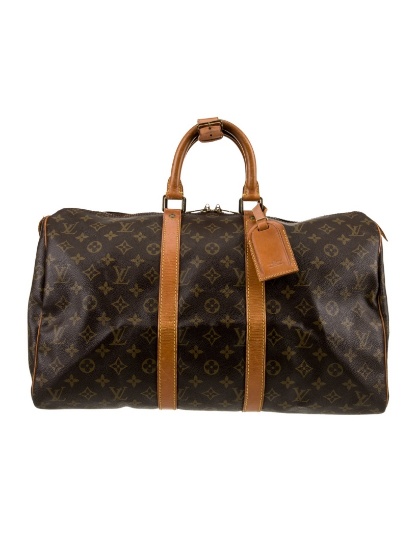 Louis Vuitton Brown Mono Brass Hdw Weekender Bag