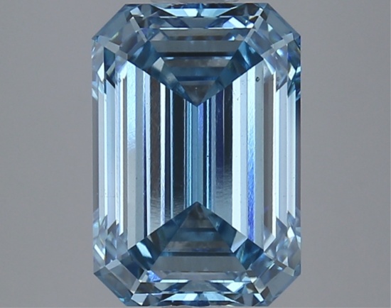 Fancy Blue Emerald Cut 3.96ct Vs2 Lab Diamond