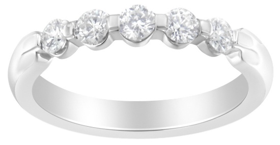 14k Wgold Round .50ct Diamond 5-stone Ring