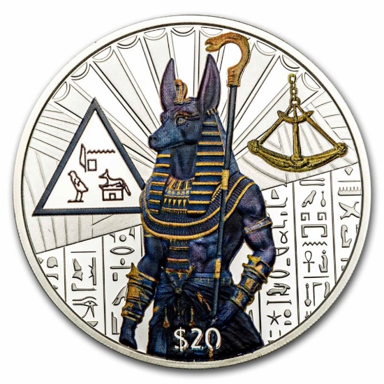 2023 Sierra Leone 2 Oz Silver Anubis Colorized