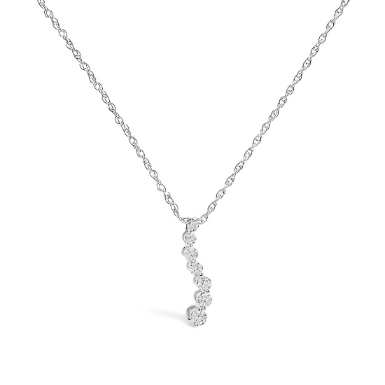 Striking .25ct Diamond 7-stone Journey Necklace