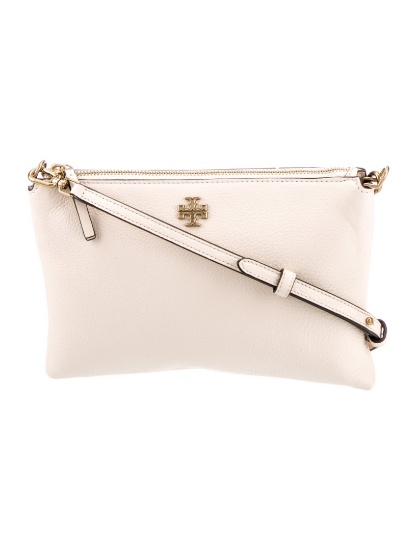 Tory Burch Neutrals Leather Zip Cls Crossbody Bag