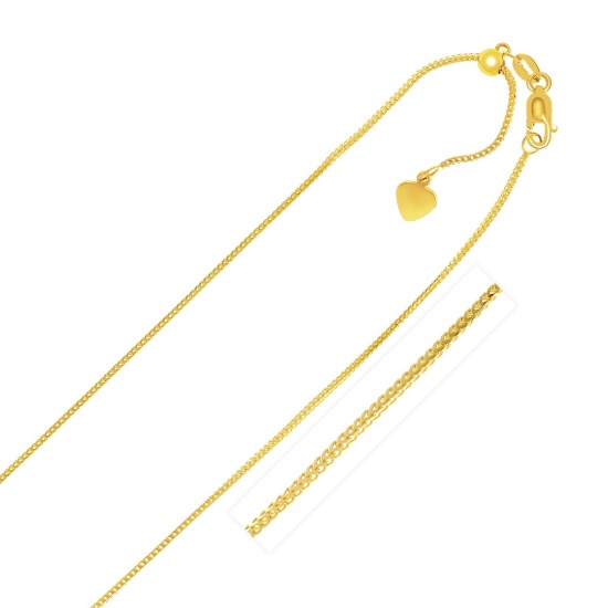 14k Gold Adjustable Franco Chain 0.9mm