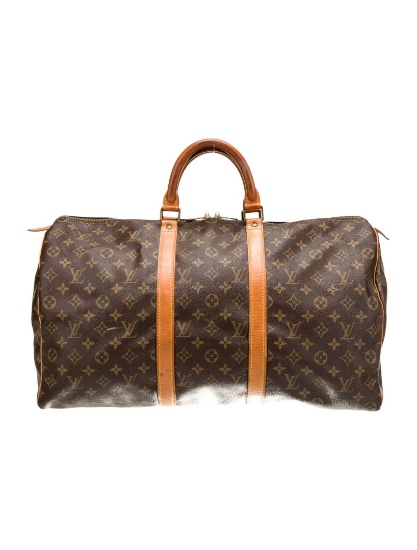 Louis Vuitton Mono Keepall 50 Canvas Weekender Bag
