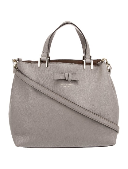 Kate Spade Grey Leather Bow Snap Cls Top Hdl Bag
