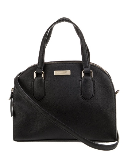 Kate Spade Blk Saffiano Zip Closure Shoulder Bag
