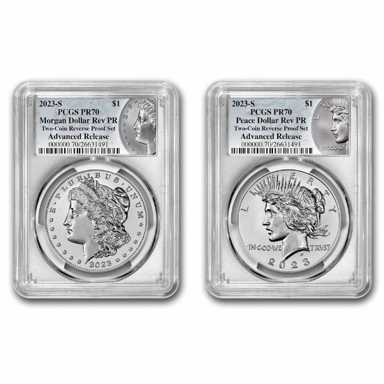 2023-s Morgan & Peace Rev Proof Set Pr-70 Pcgs